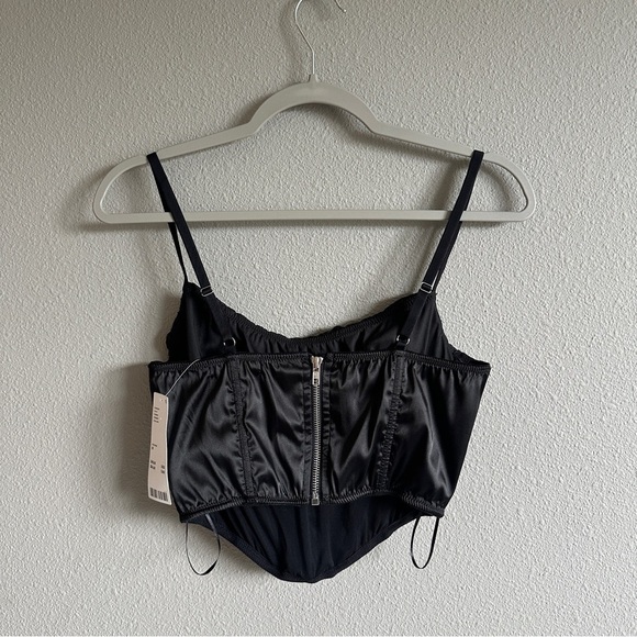 NWT Urban Outfitters Black Corset Crop Top Medium - Picture 6 of 11